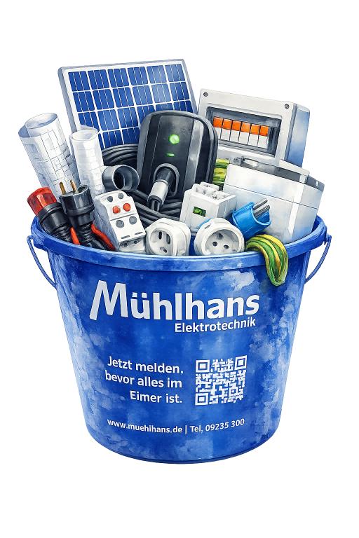 Mühlhans Eimer mit Elektrotechnik-Ausrüstung